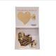 2 PIECE GOLD MIRROR ACRYLIC HEART KEYCHAIN SET